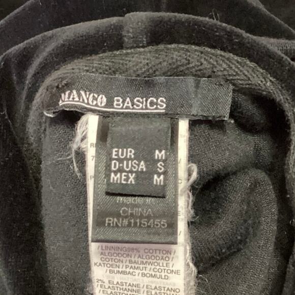 Mango Black Embroidered Velvet Velour Track Suit Sweatshirt Sweater Hoodie Top S - Picture 5 of 6